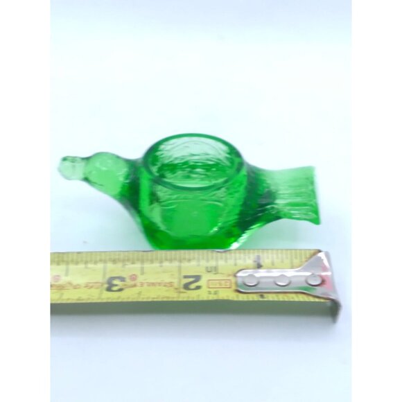 Vtg. Unmarked Possibly L. G Wright Mold Green Bird Glass Open Salt READ - Picture 8 of 14